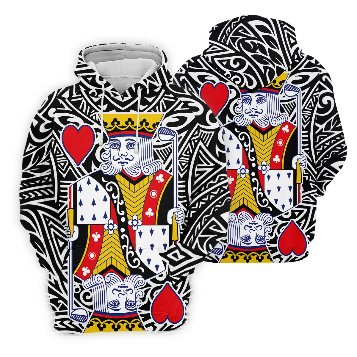 King Of Hearts Playing Card Golf Shirt, Men's Golf Shirt, Hawaiian Golf Shirt, Polo Shirts For Men
