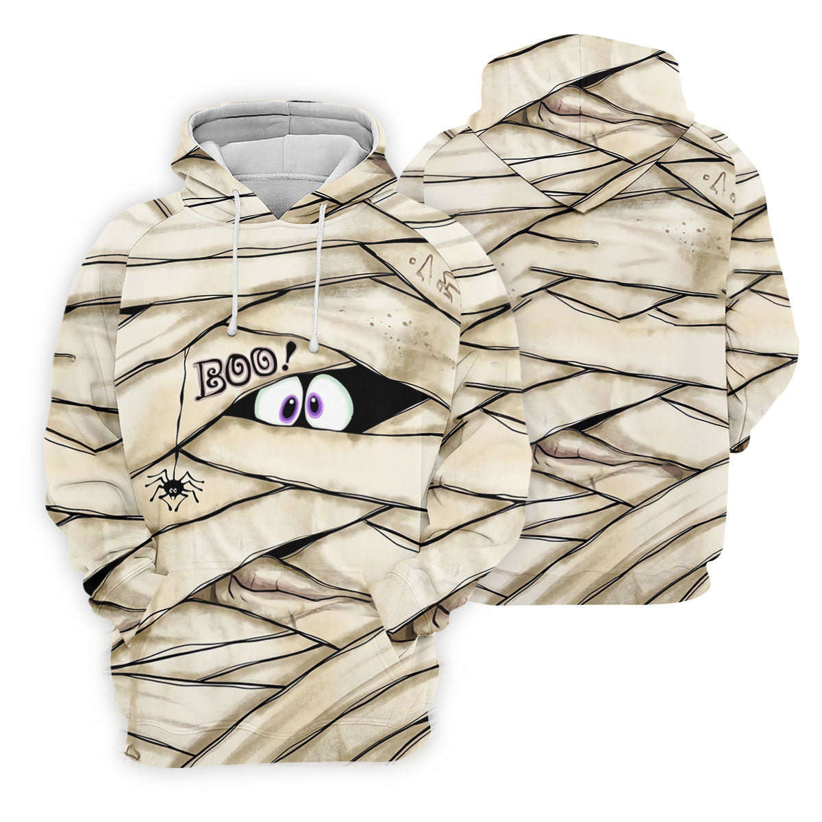 Cute Mummy Peeking Eyes BOO Halloween Golf Polo Shirt, Mens Golf Polo, Hawaiian Golf Shirt