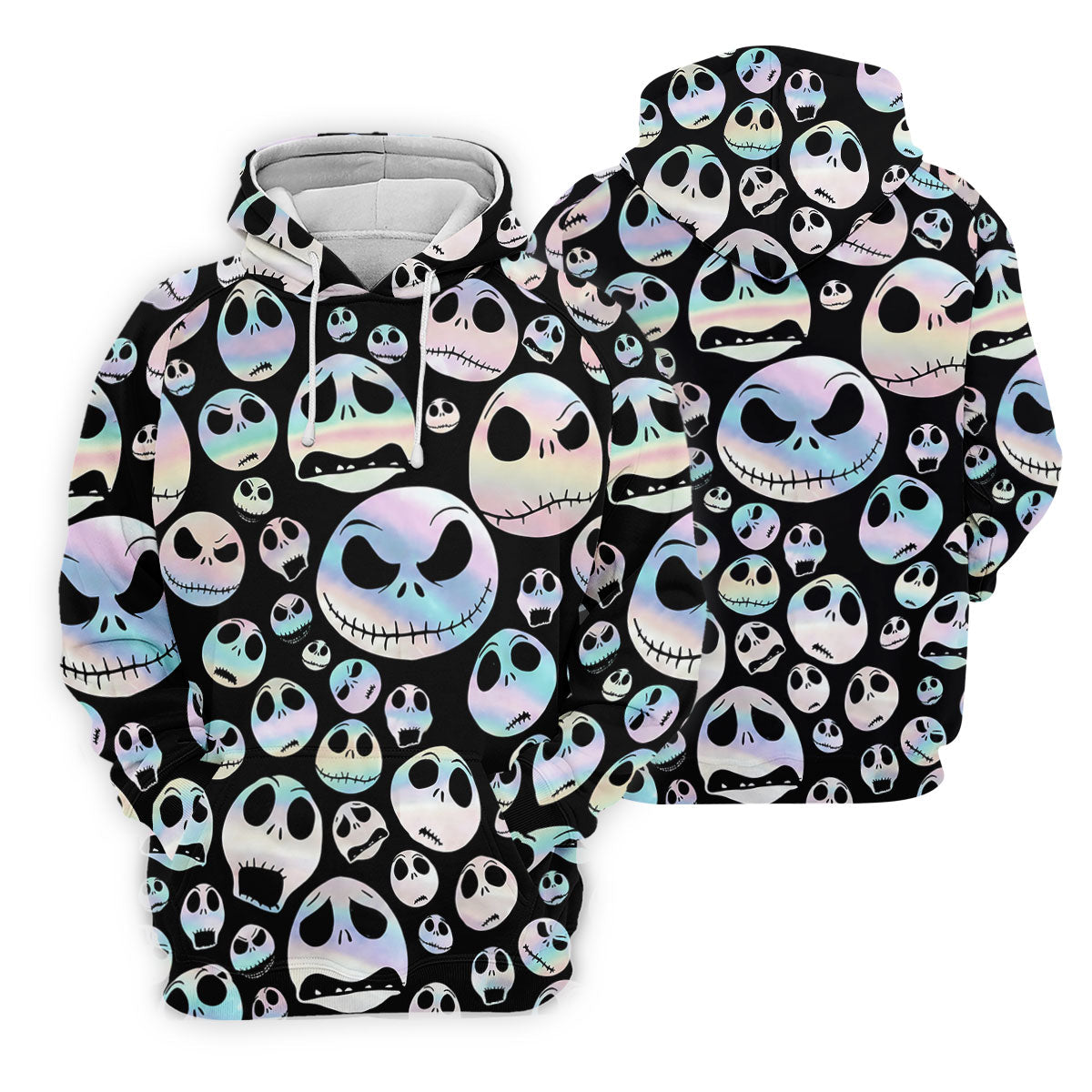 Black Horror Character Skull Face Pattern Golf Polo Shirt, Mens Golf Polo, Printed Golf Shirts