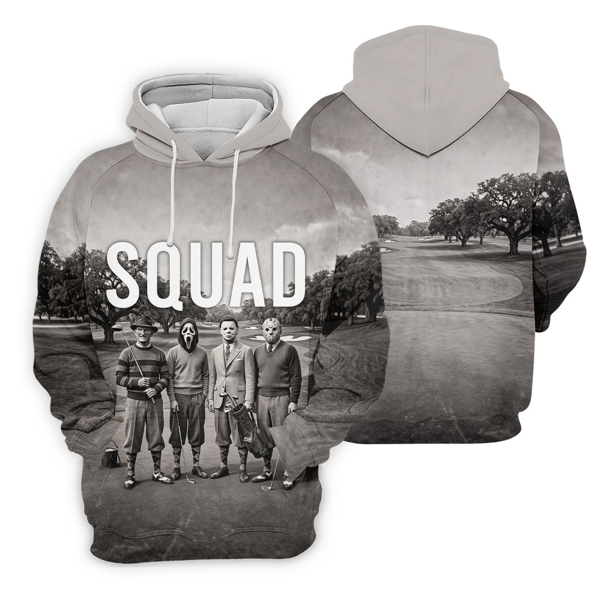 Horror Golfer Squad Halloween Golf Polo Shirt, Golf Shirts For Men, Printed Golf Shirts
