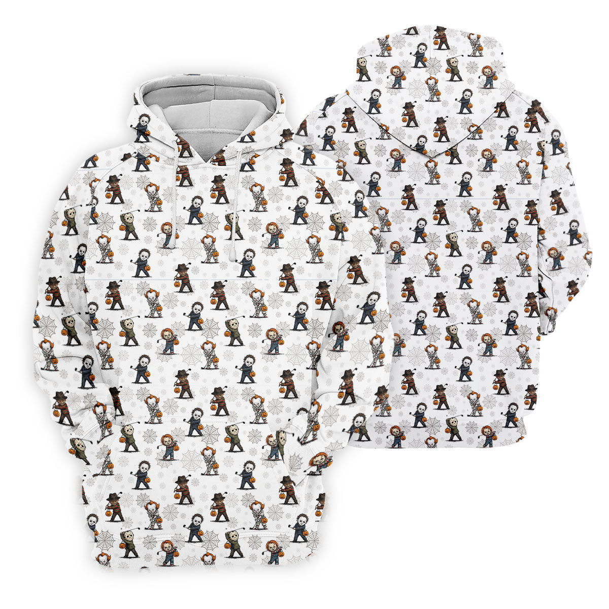 Horror Character Halloween Golf Pattern Polo Shirt, Golf Shirts For Men, Hawaiian Golf Shirt