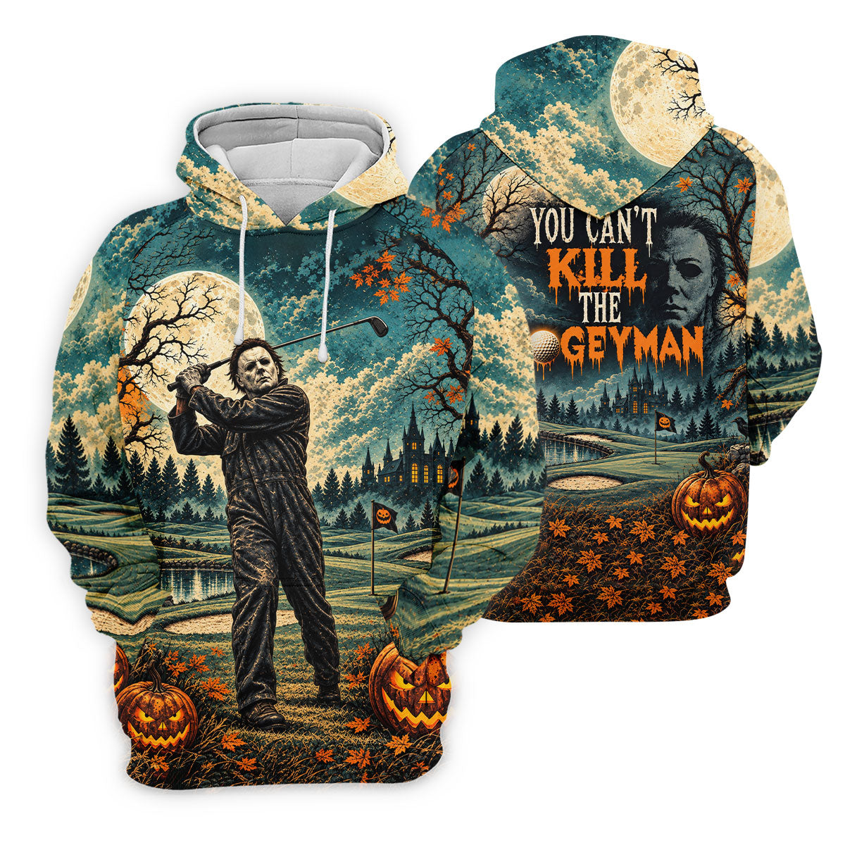 Halloween Can't Kill Bogeyman Horror Character Polo Shirt, Womens Golf Tops, Golf Apparel