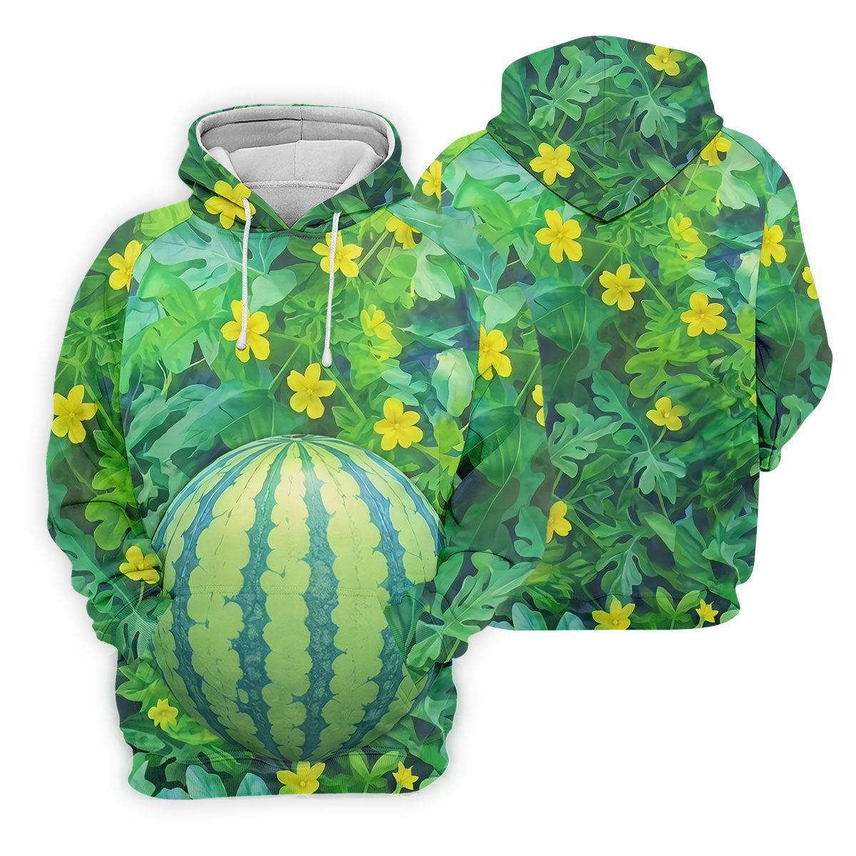 Funny Watermelon Belly Illusion Golf Polo Shirt, Mens Golf Polo, Hawaiian Golf Shirt