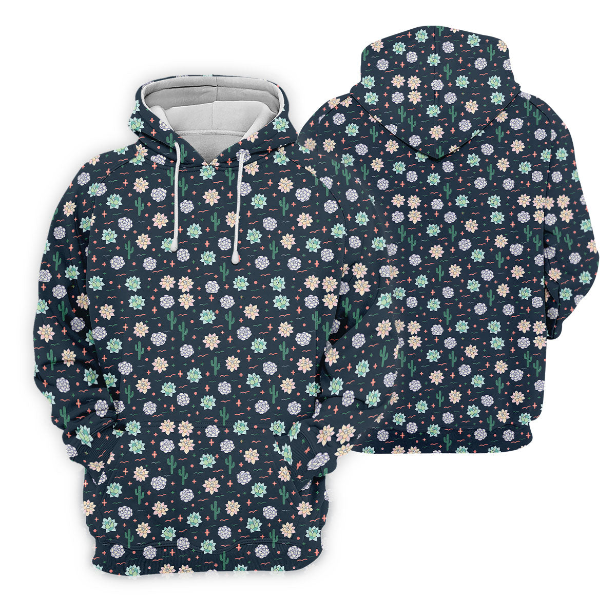 Boho Succulent And Cactus Hawaiian Golf Shirt, Mens Golf Polo, Printed Golf Shirts