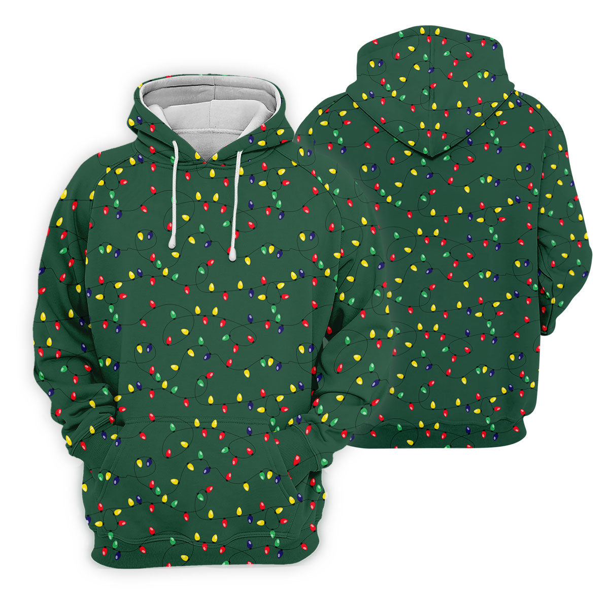 Christmas Colorful Lights Green Golf Shirt, Christmas Golf Shirt, Polo Shirts For Men, Golf Gift For Men