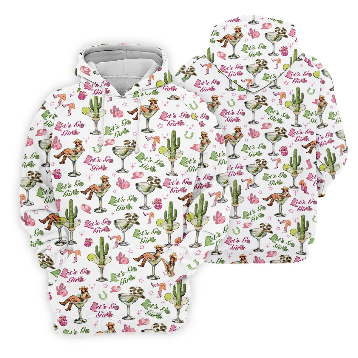 Let's Go Girls Cowgirl Margarita Hawaiian Golf Shirt, Women's Golf Tops, Golf Polo For Women