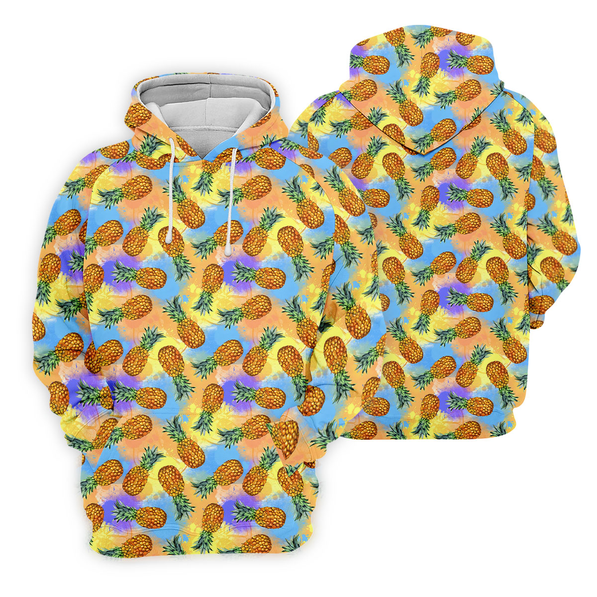 Colorful Pineapple Tropical Pattern Golf Shirt, Women's Golf Shirt, Golf Polo For Women, Ladies Golf Shirt