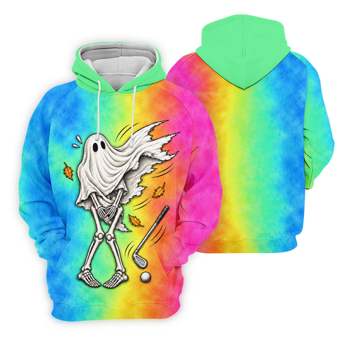 Windy Skeleton Ghost Golf Polo Shirt, Women's Halloween Shirt, Ladies Golf Shirts