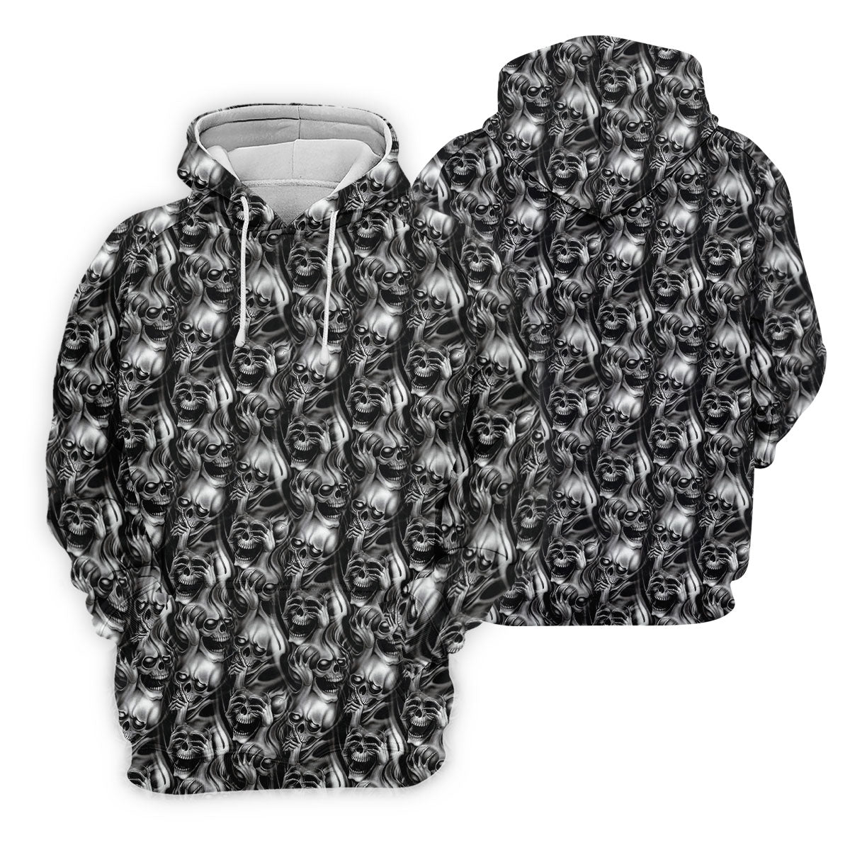Dark Grim Reaper Skull Pattern Golf Polo Shirt, Mens Golf Polo, Golf Apparel For Men