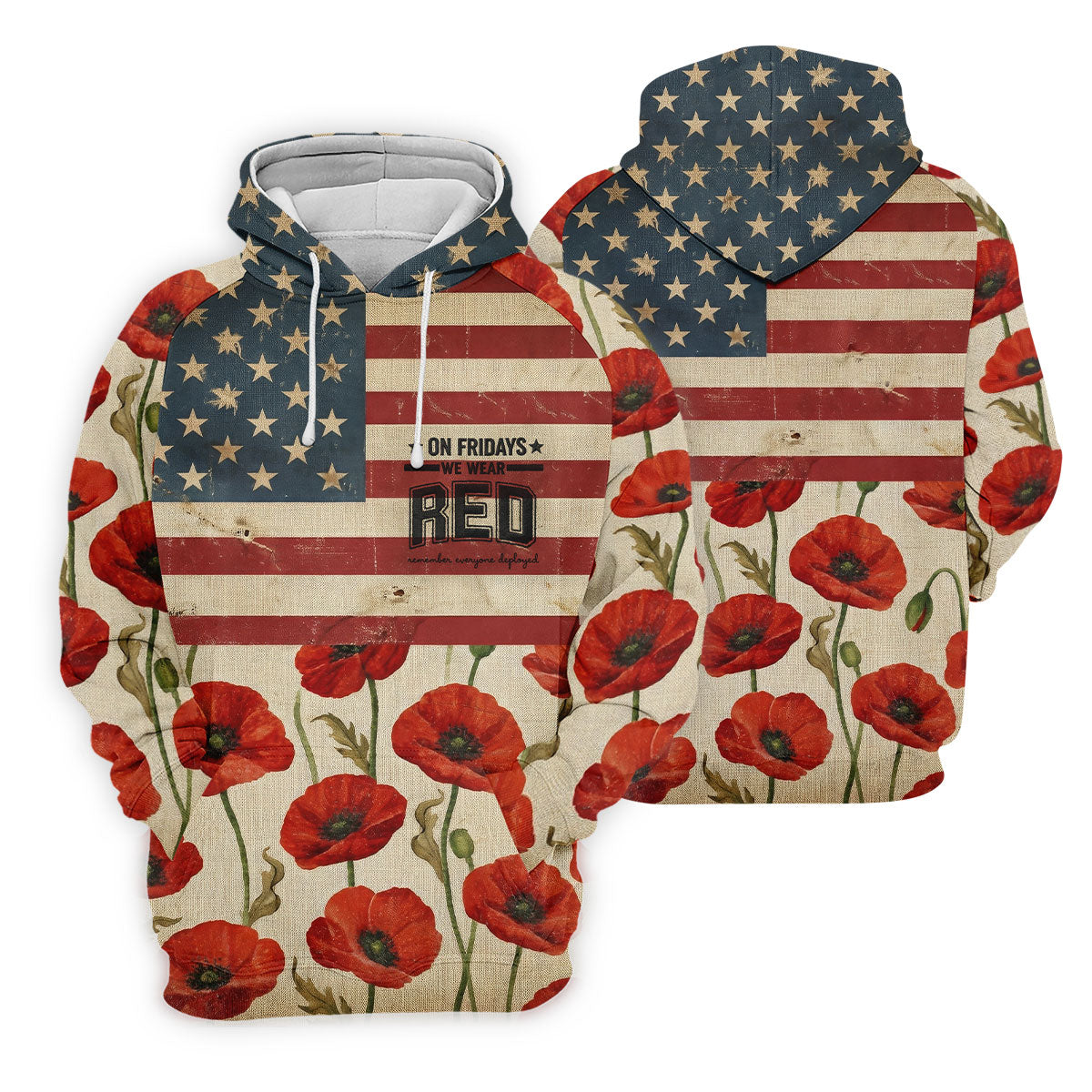 On Fridays We Wear RED Poppies US Flag Golf Shirts, 250 Years Patriotic Golf Shirt For Women