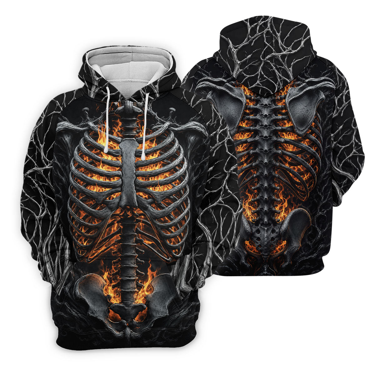 Halloween Fire Skeleton Horror Character Polo Shirt, Mens Golf Polo, Mens Golf Shirts