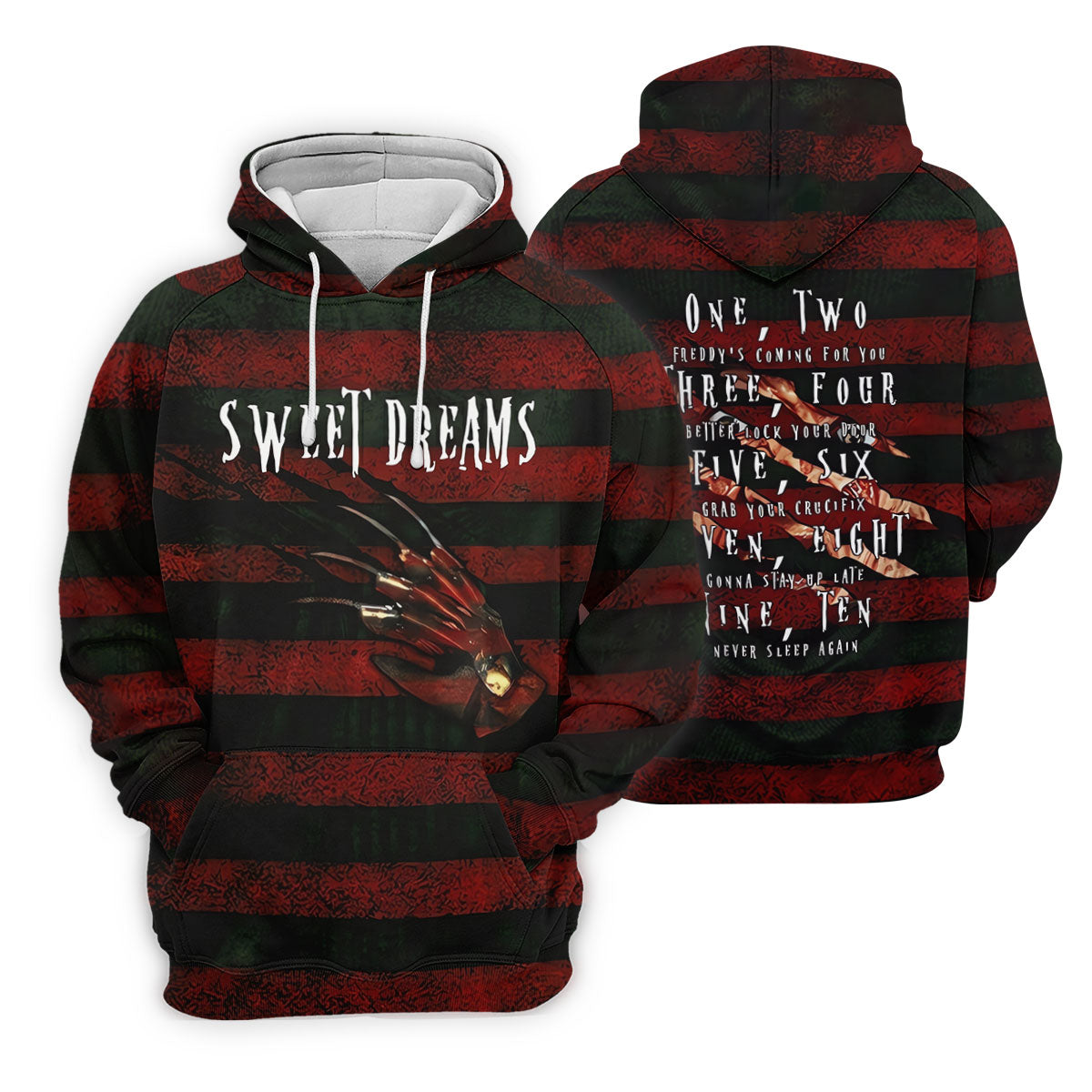 Sweet Dreams Freddy Horror Character Golf Polo Shirt, Printed Golf Shirts, Men's Golf Shirt