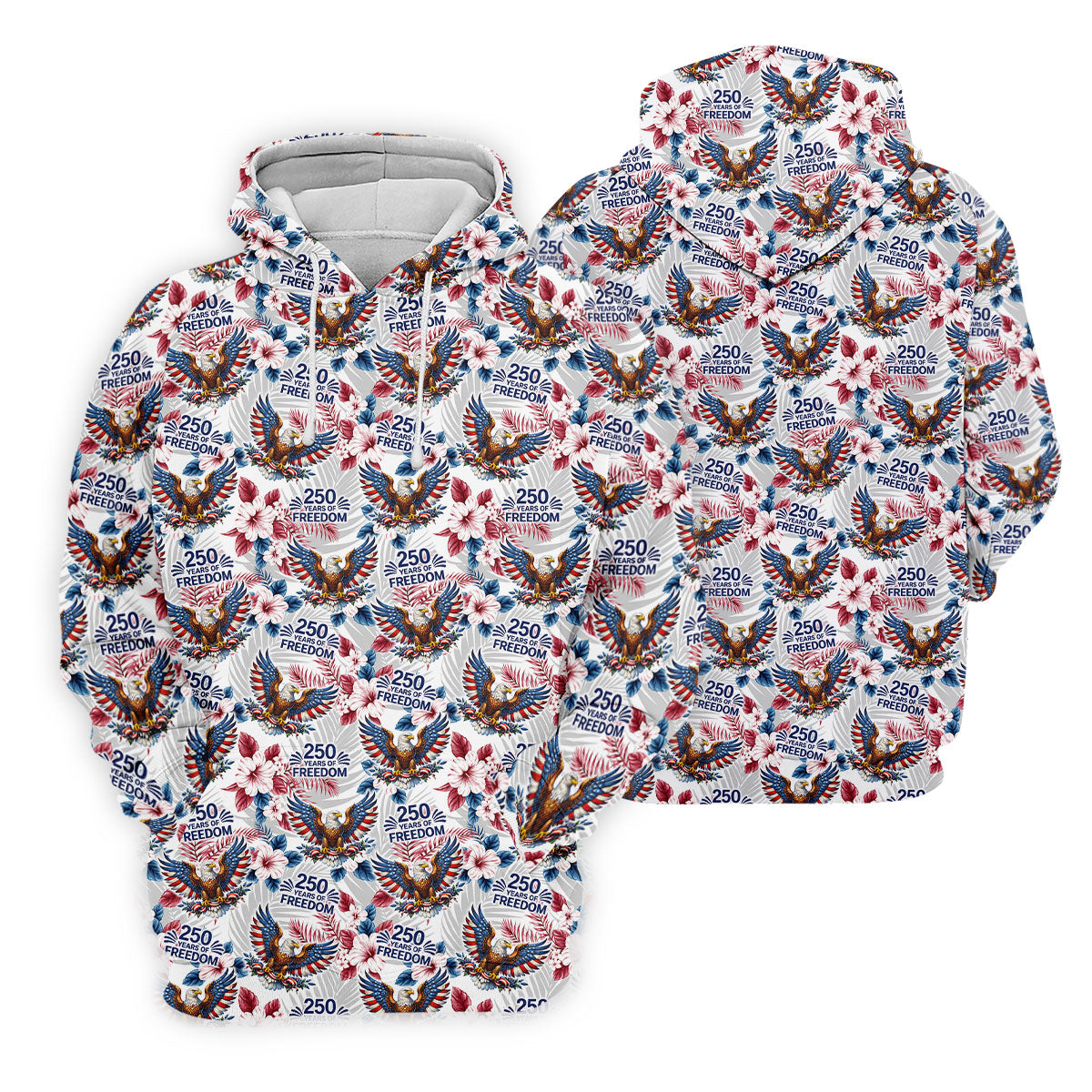 250 Years Of Freedom US Bald Eagle Tropical Theme Ladies Golf Shirts, Patriotic 4th Of July Golf Shirt For Women