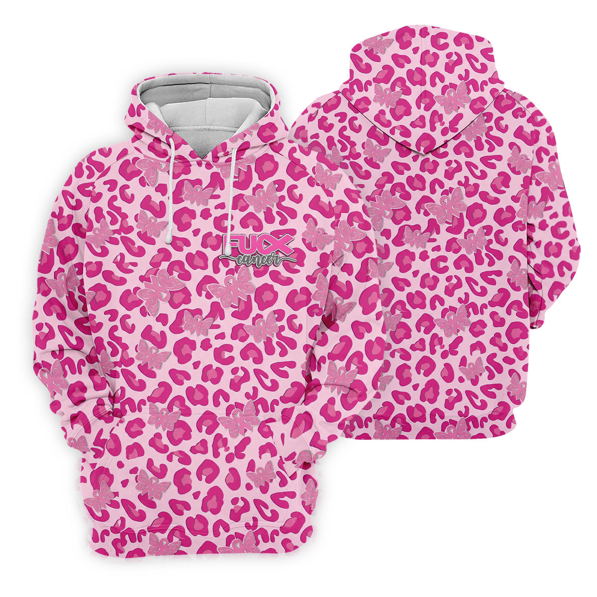 F*ck Cancer Leopard Butterfly Breast Cancer Polo Shirt, Women’s Golf Polo, Ladies Golf Top