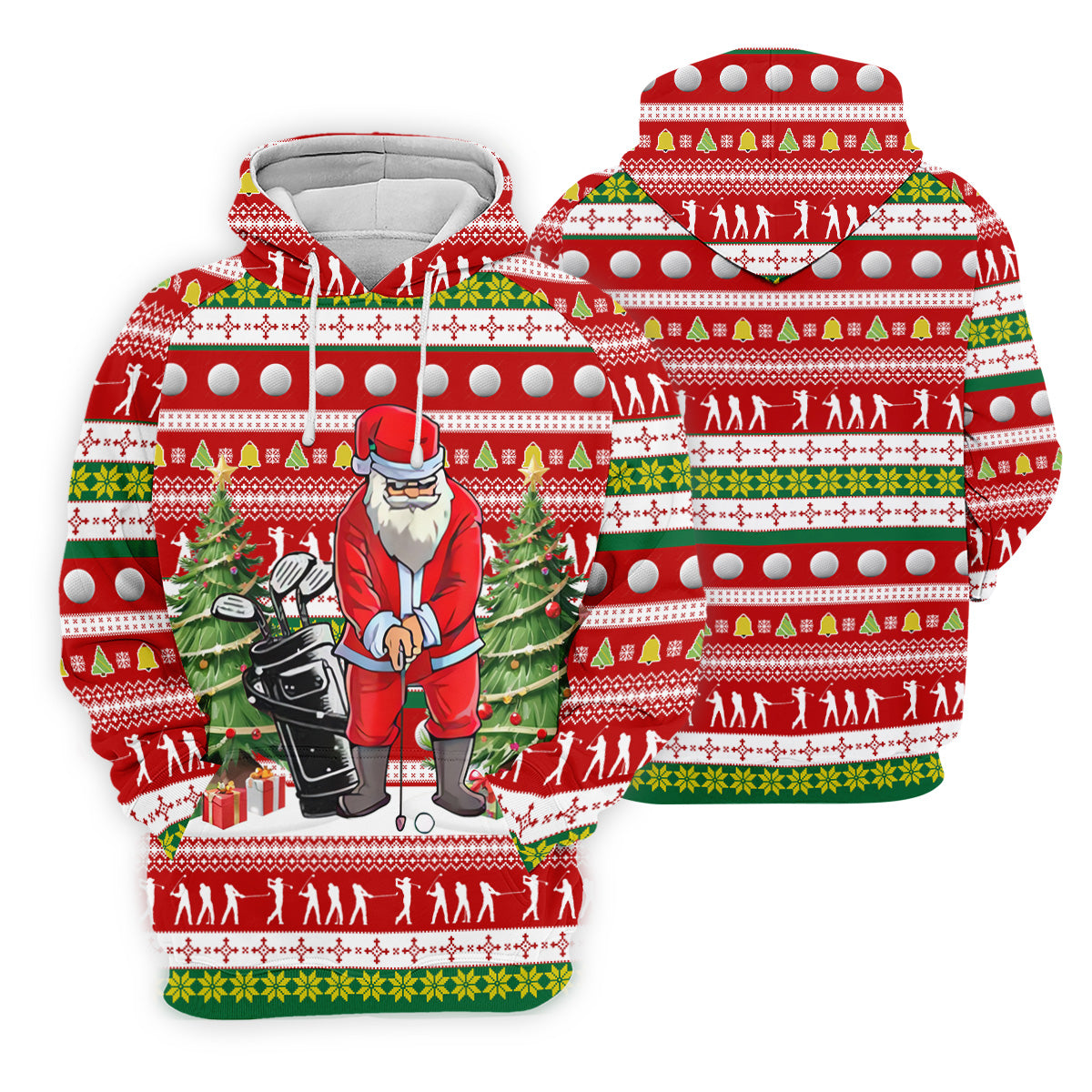 The Santa Claus Golf Pose Christmas Golf Shirt, Fun Golf Shirts For Men, Christmas Presents For Golfers