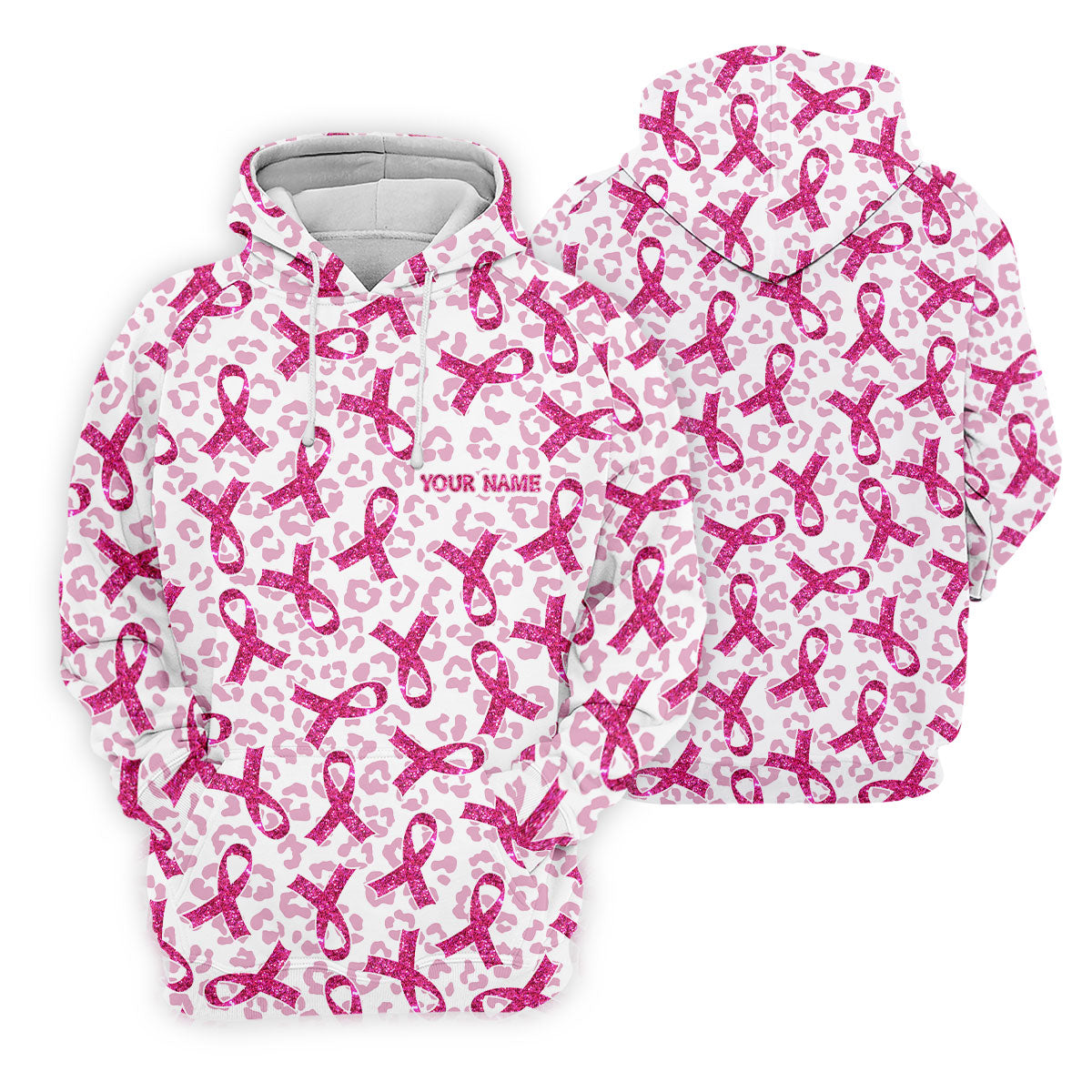 Breast Cancer Pink Ribbon Leopard Pattern Golf Tops For Men, Cancer Awareness Shirt, Golf Shirts For Men