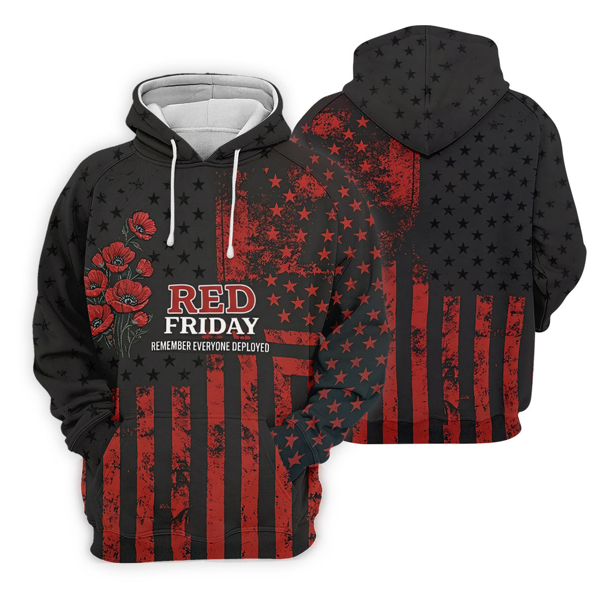 Red Friday American Flag Poppy Polo Shirt, Women’s Golf Apparel, Printed Golf Shirt