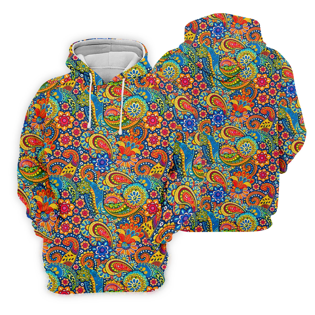 Colorful Floral Paisley Pattern Polo Shirt, Golf Tops For Women, Hawaiian Golf Shirt, Women’s Golf Apparel