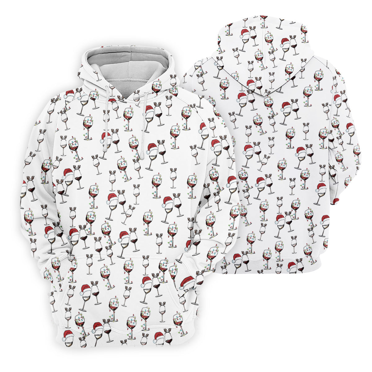 Christmas Wine Glass With Colorful Lighting White Golf Shirt, Christmas Golf Shirt, Women's Golf Tops
