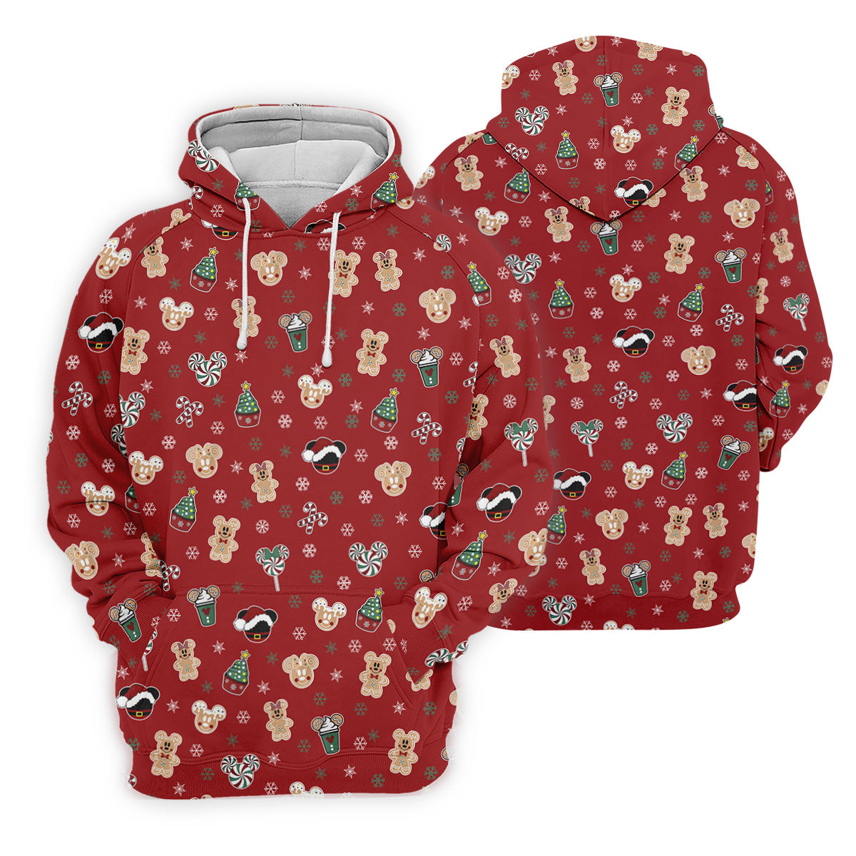 Christmas Gingerbread Red Golf Shirt, Holiday Pattern Christmas Golf Shirt, Polo Shirts For Men