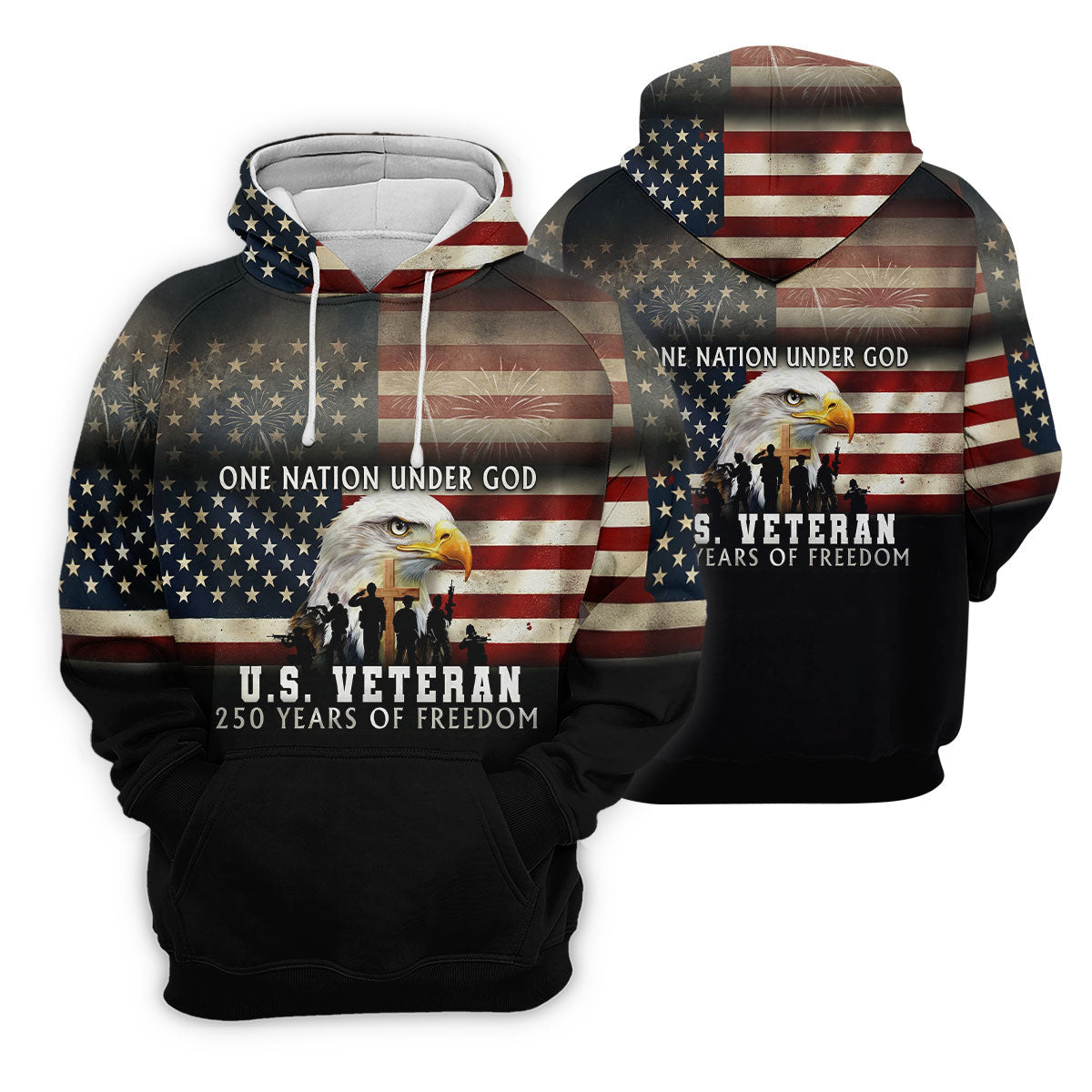 One Nation Under God US Veteran 250 Years Of Freedom Patriotic Golf Shirt, Golf Shirt For Women