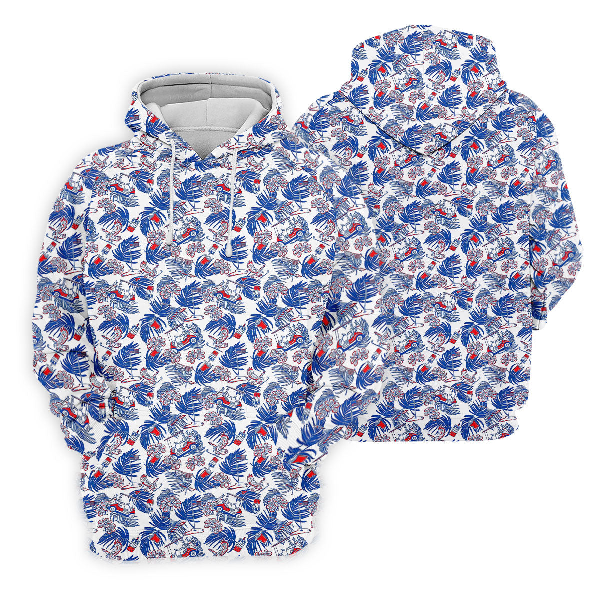 Par-Tee In The USA Red White Blue Tropical Golf Shirt, 250 Years Patriotic 4th Of July Golf Shirt For Women