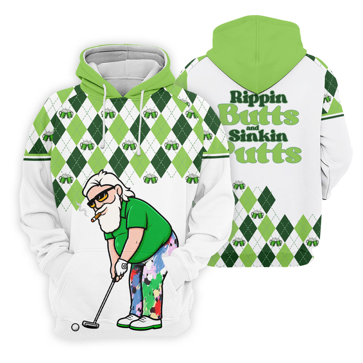 Funny Rippin Butts And Sinkin Putts Polo Shirt, Mens Polo Shirts, Mens Golf Apparel