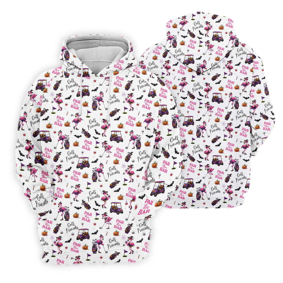 White Par Then Bar Flamingo Halloween Shirt, Women's Golf Apparel, Golf Tops For Women
