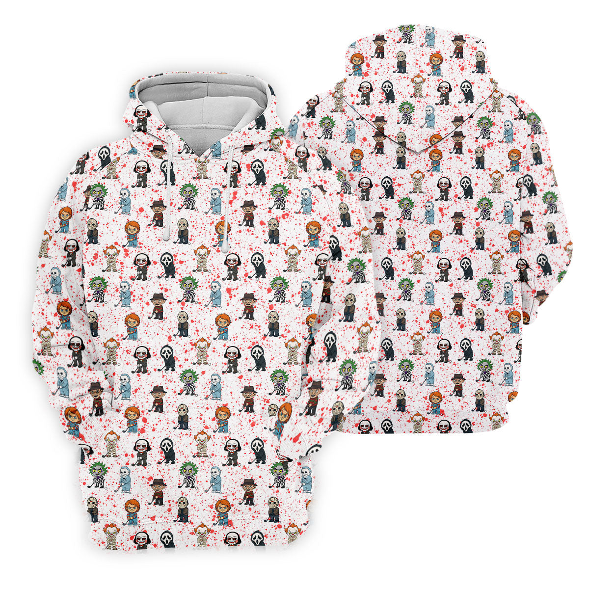 White Horror Character Golf Polo Shirt, Men's Golf Polo, Hawaiian Golf Shirt