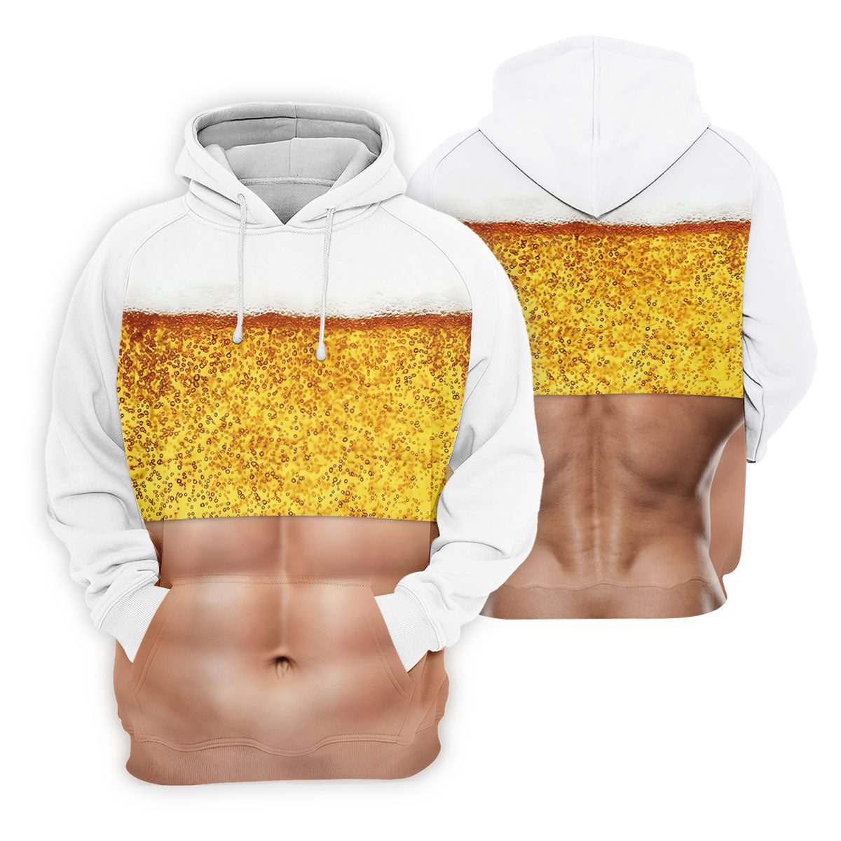 Bubbly Beer Foam Faux Abs Sleeveless Crop Golf Shirt, Golf Tops For Women, Ladies Golf Top