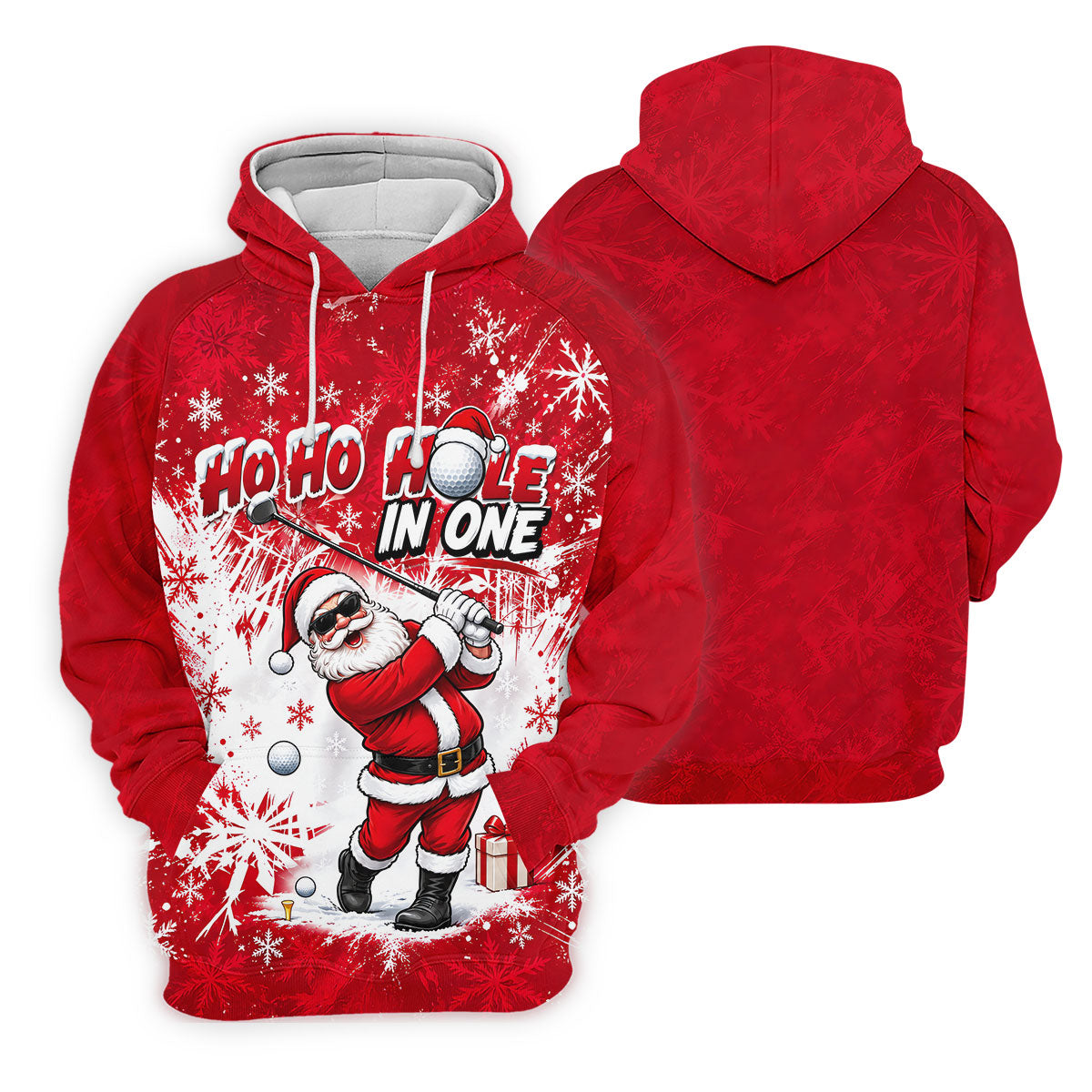 Ho Ho Hole In One Santa Christmas Golf Shirt, Mens Golf Polo, Golf Shirts For Men