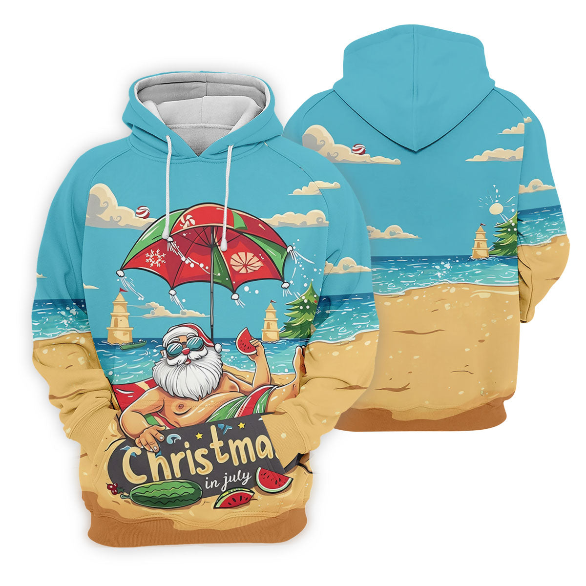 Christmas In July Santa Beach Christmas Golf Shirt, Men's Golf Shirt, Hawaiian Golf Shirt, Printed Golf Shirts