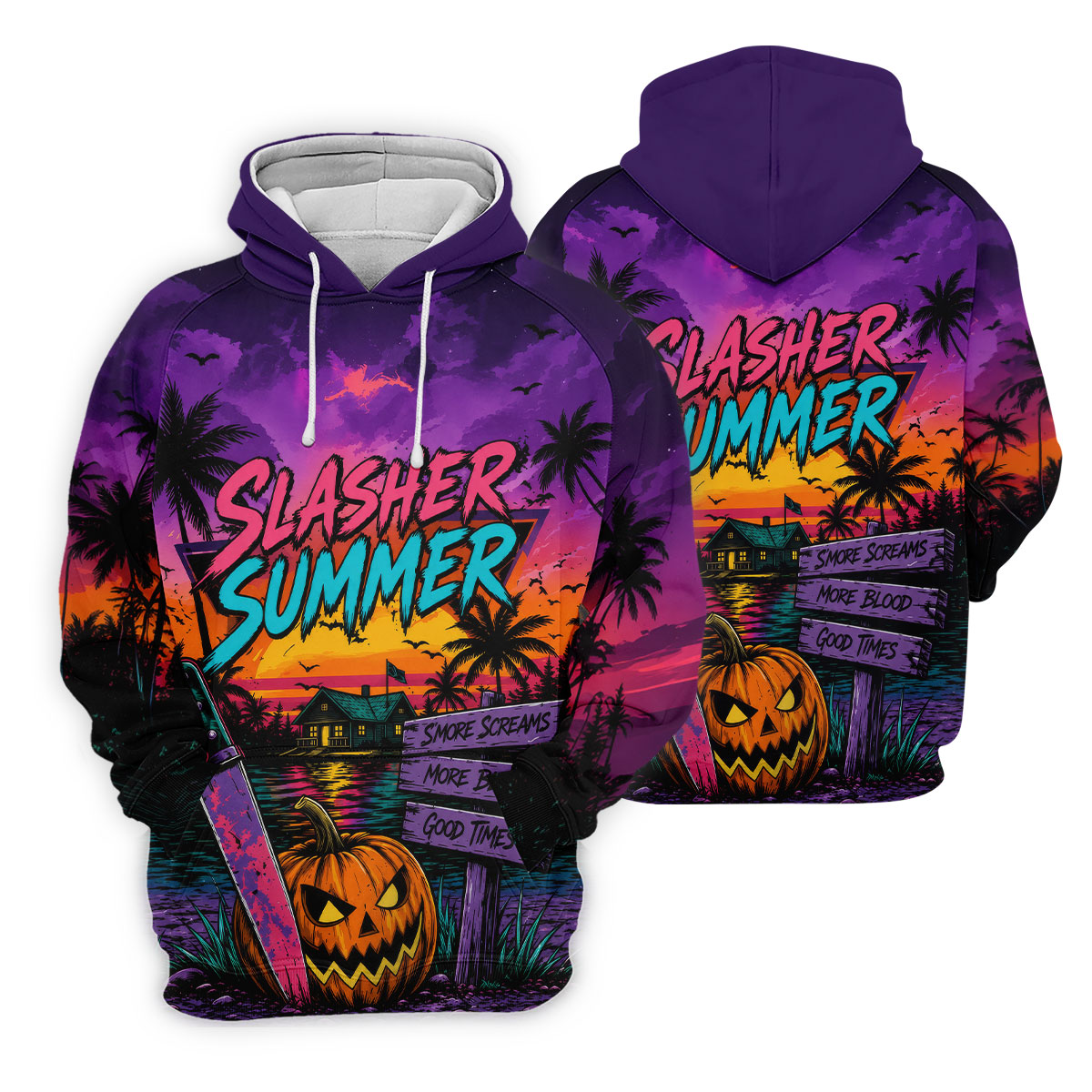 Slasher Summer Halloween Golf Shirt, Printed Golf Shirts, Hawaiian Golf Shirt