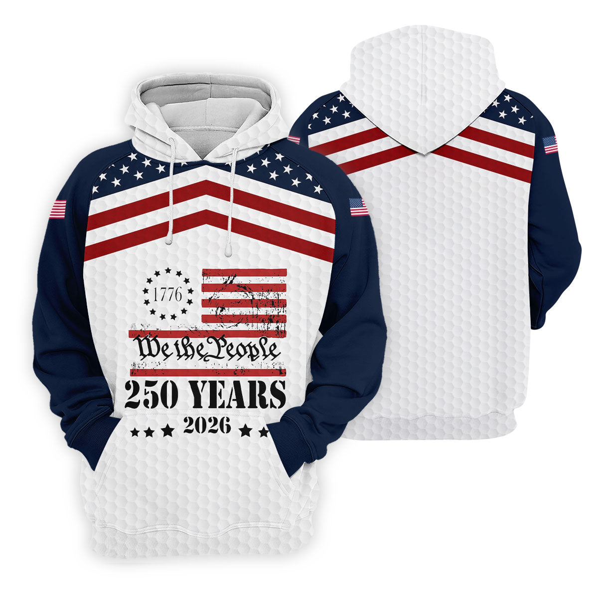 We The People 250 Years US Flag Golf Shirt, Patriotic 4th Of July Golf Shirt For Women
