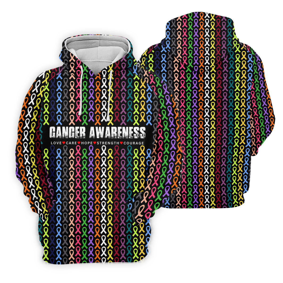Multicolor Ribbon Cancer Awareness Polo Shirt, Men's Golf Shirt, Mens Golf Apparel