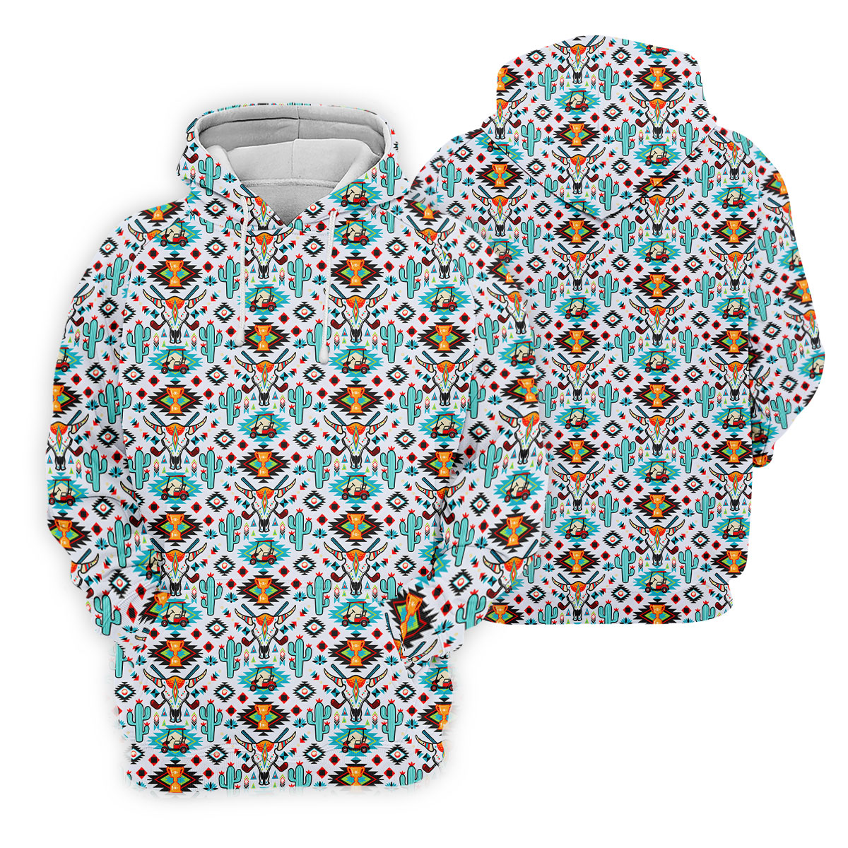 Southwestern Golf Pattern Polo Shirt, Golf Polo For Women, Printed Golf Shirt