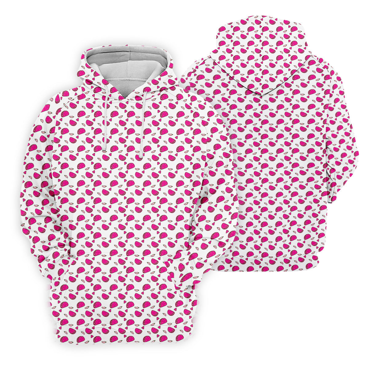 The Pink Taco Seamless Pattern White Golf Shirt, Golf Tops For Men, Tacos Lover Golf Gift For Men