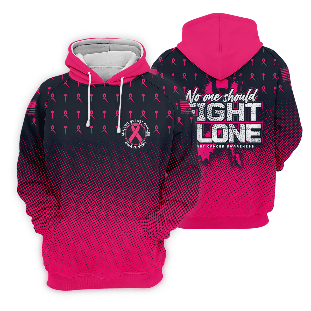 No One Should Fight Alone Breast Cancer Awareness Polo Shirt, Women's Golf Tops