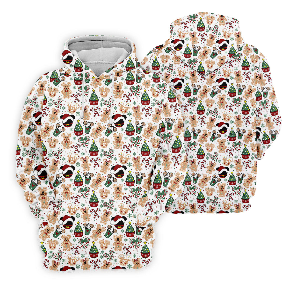 Christmas Sweets Pattern Golf Tops For Men, Cartoon Print Polo Shirts For Men, Christmas Golf Shirt, Golfing Apparel
