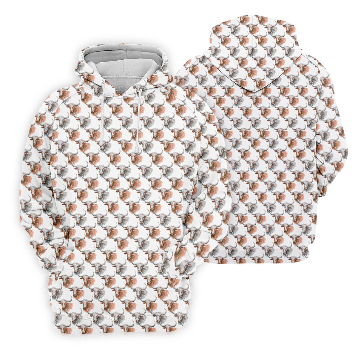 Longhorn Watercolor Pattern Golf Polo Shirt, Golf Tops For Women, Hawaiian Golf Shirt