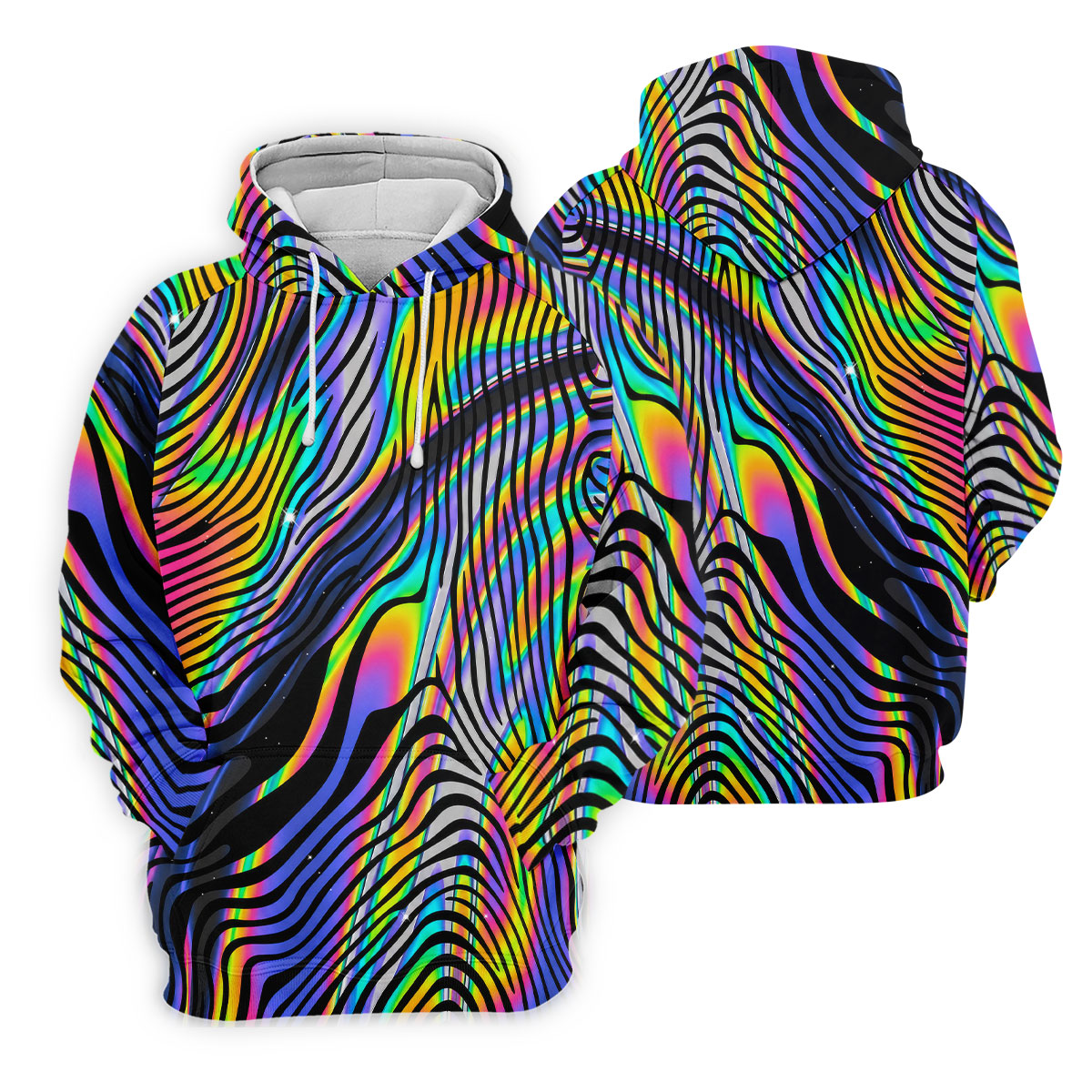 Rainbow Neon LGBT Support Zebra Pattern Ladies Golf Tops, Pride Month Golf Shirt For Women