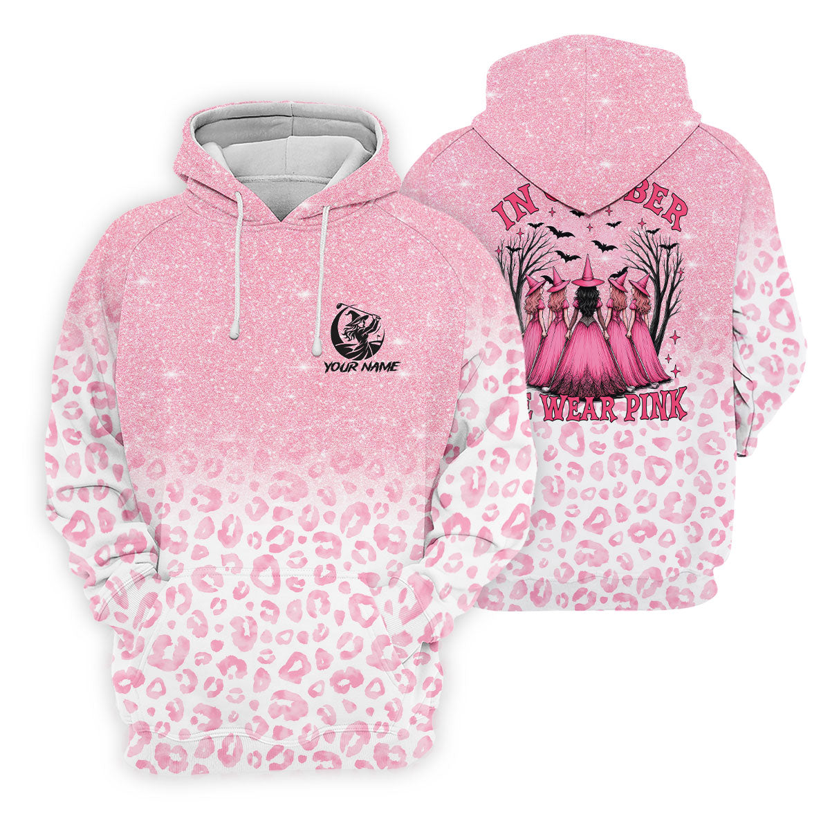 Custom Name In October We Wear Pink Halloween Golf Shirt, Men's Golf Shirt, Hawaiian Golf Shirt