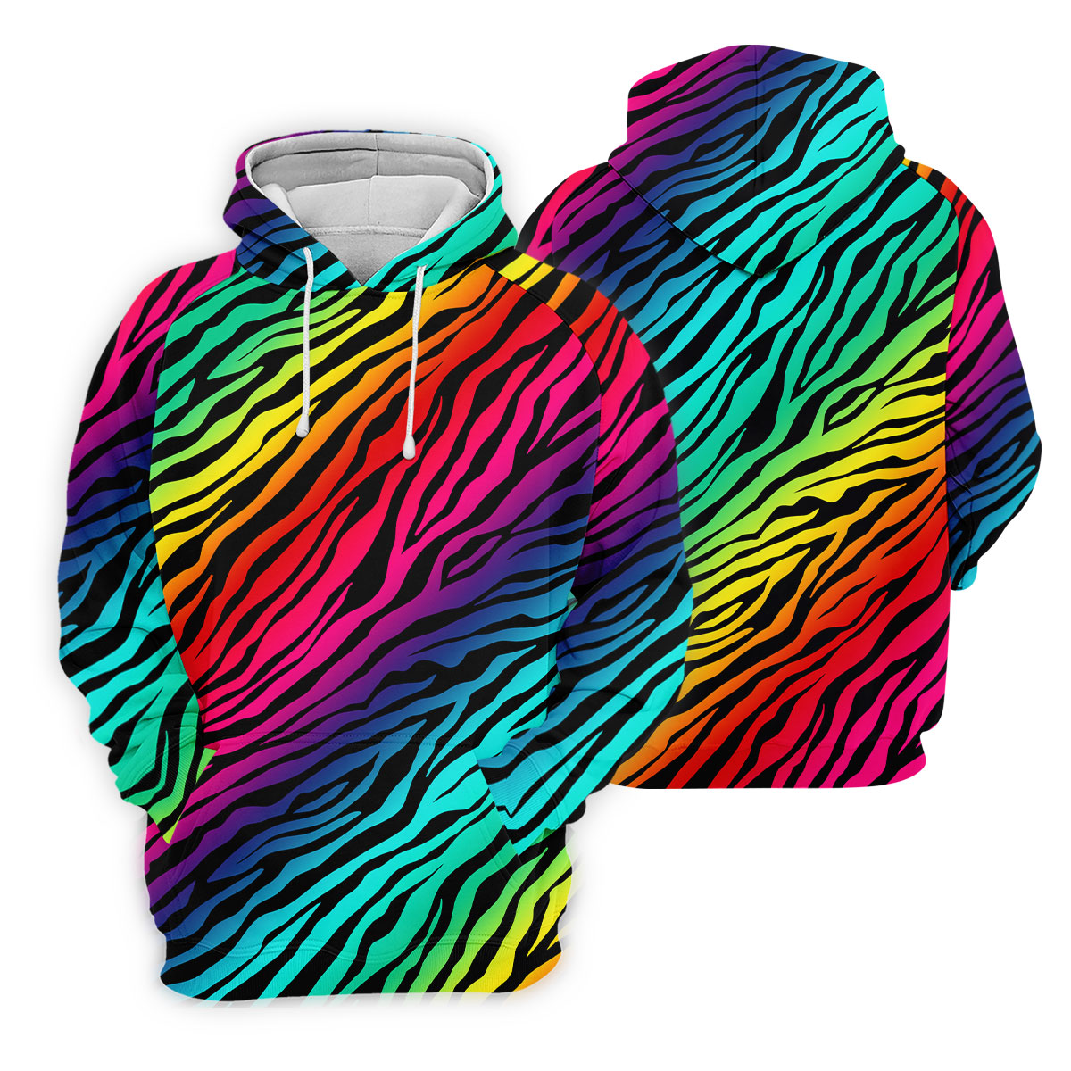 Rainbow Gradient LGBT Support Zebra Pattern Golf Tops For Men, Pride Month Golf Shirts For Men