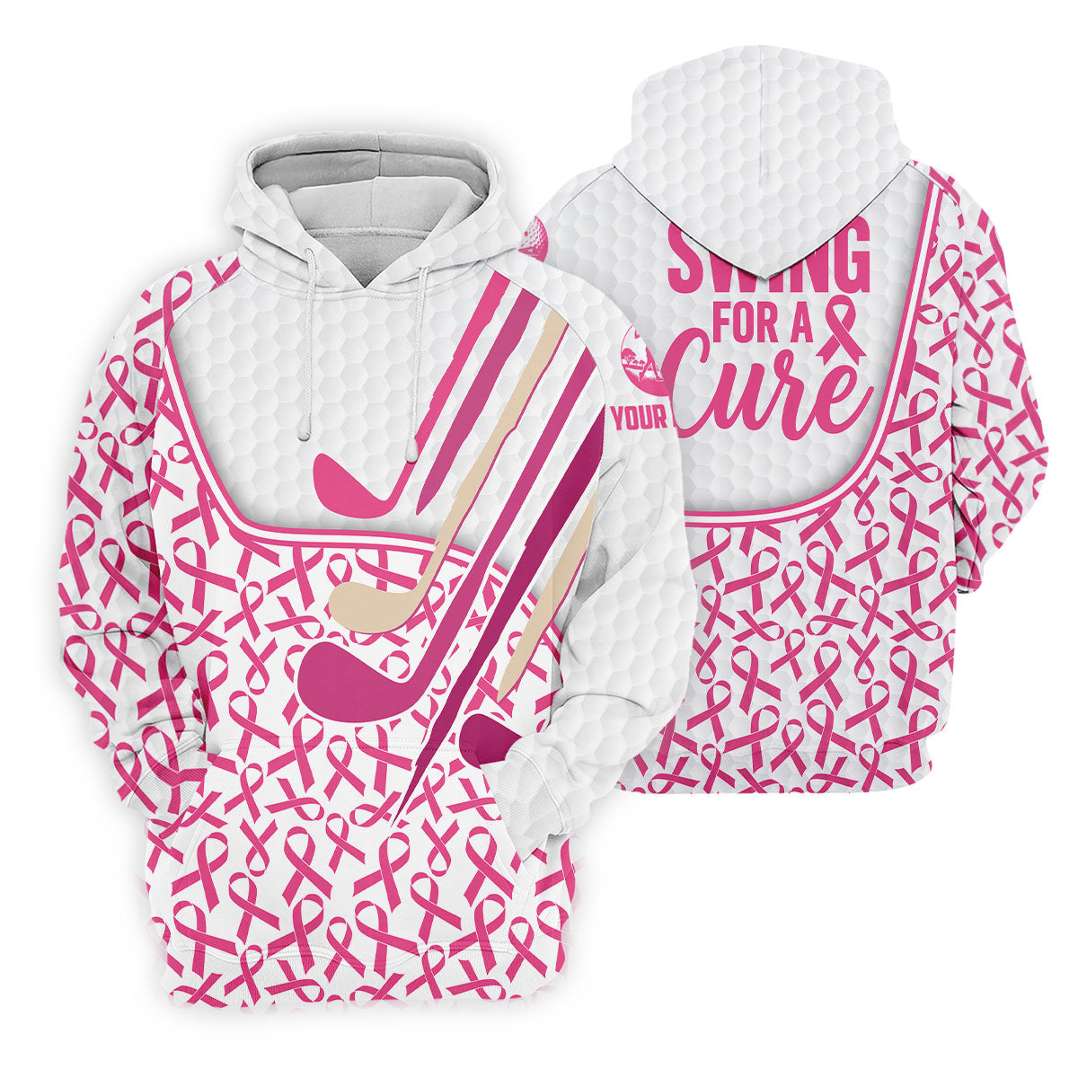 Custom Pink Ribbon Golf Club Breast Cancer Polo Shirt, Women’s Golf Polo, Ladies Golf Top