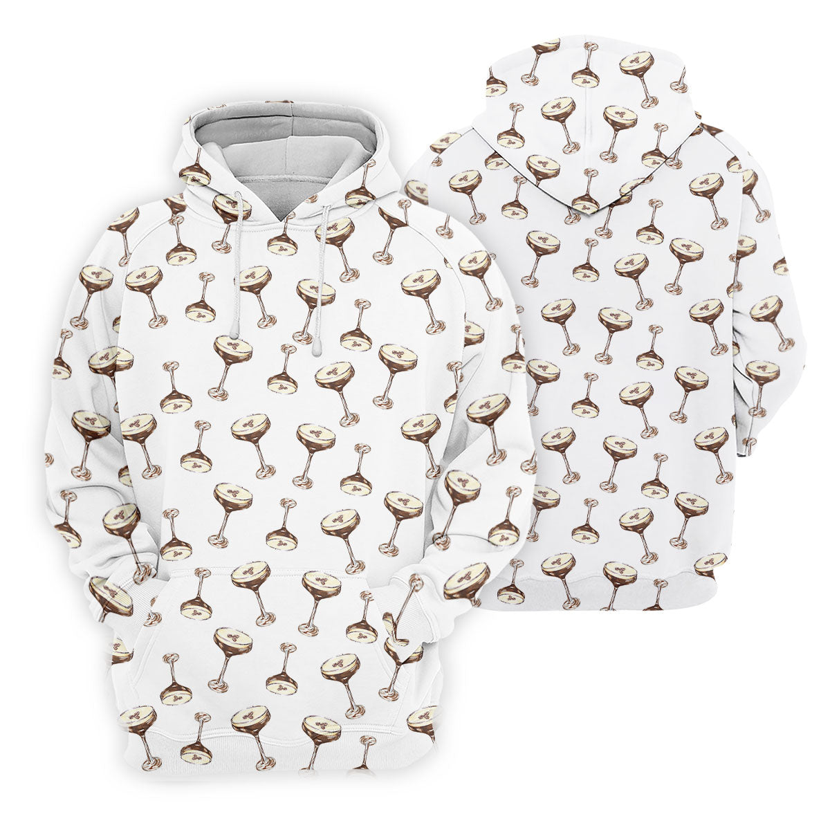 Expresso Martini Doodle Seamless Pattern Hawaiian Golf Shirt, Women's Golf Tops