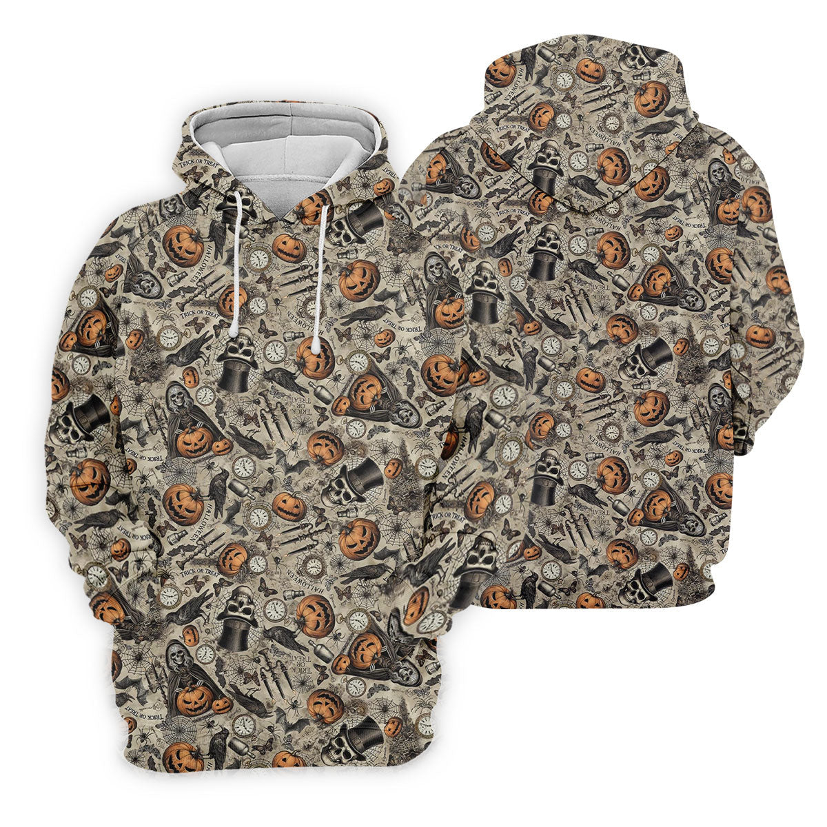 Vintage Pumpkin Skull Halloween Golf Shirt, Golf Shirts For Men, Golf Apparel For Men