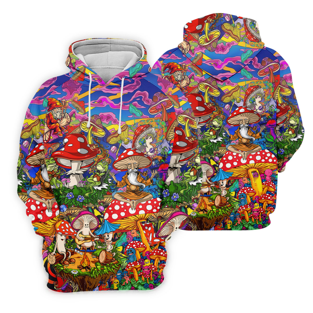 Psychedelic Mushroom Forest Fantasy Golf Polo, Women's Golf Polo, Printed Golf Shirt