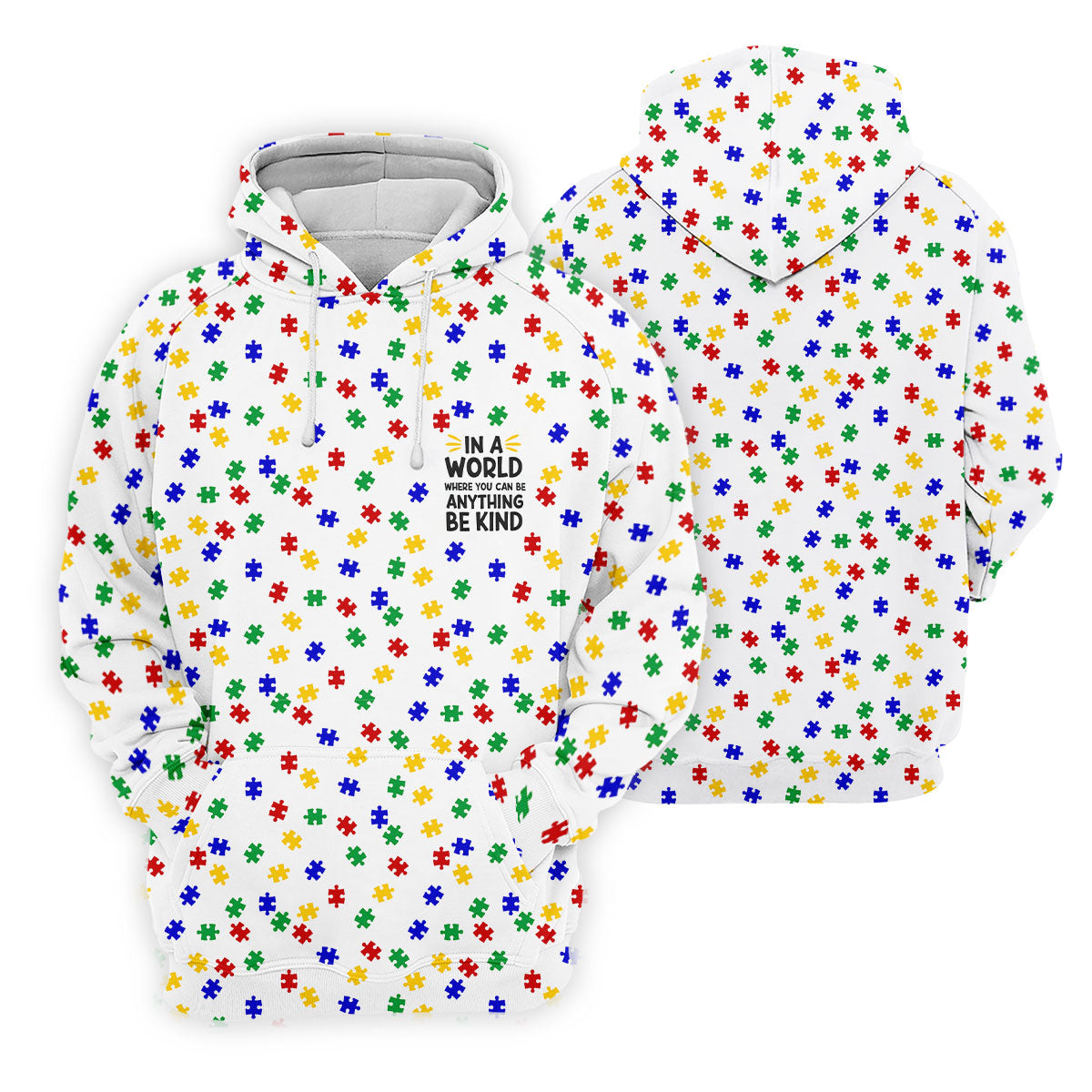 In A World Where You Can Be Anything Be Kind Golf Tops For Men, Autism Awareness Color Golf Shirts For Men