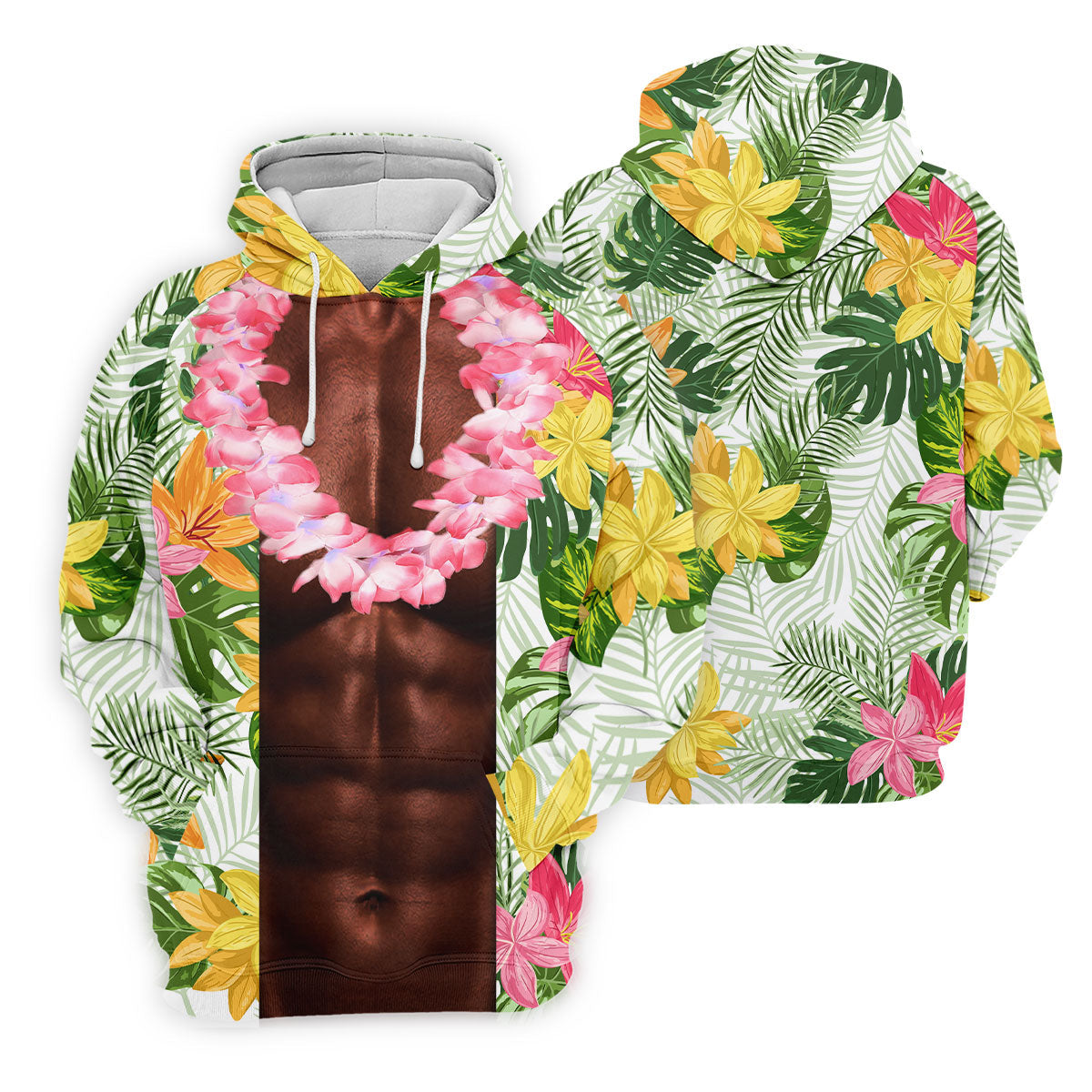 Dark Skin Tropical Muscle Chest Hawaiian Golf Polo Shirt, Polo Shirts For Men, Mens Golf Apparel