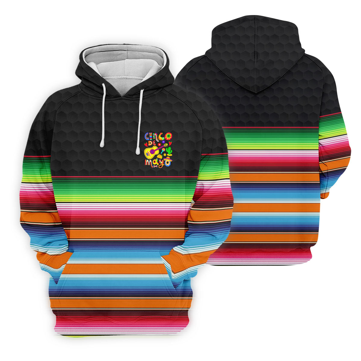 Mexican Sarape Golf Ball Pattern Cinco De Mayo Celebration Fiesta Themed Golf Shirts For Men